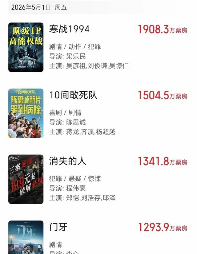 《一只绣花鞋》《止罪海》五一档零票房上映：两部合法公映影片全程无观众入场 细节速览